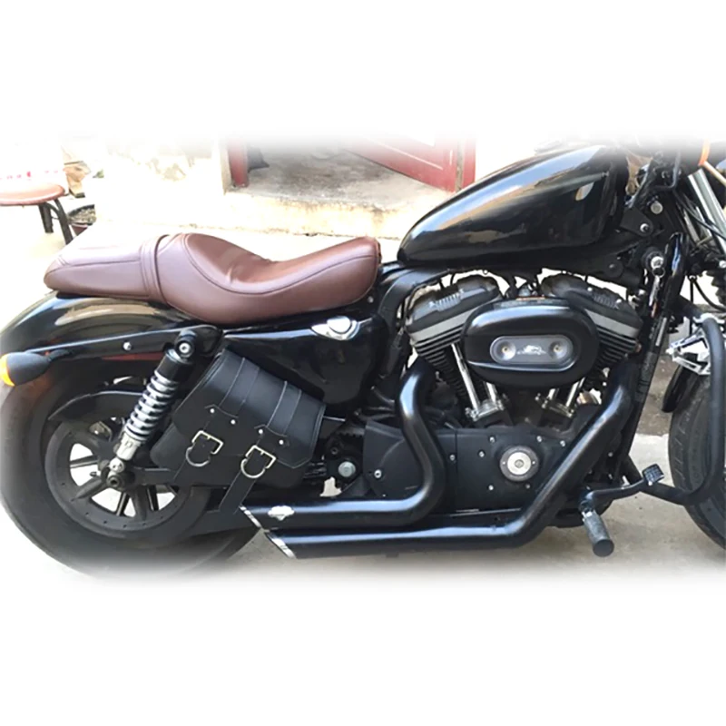 Черный мотоцикл PU кожаный седельный мешок для Sportster XL 883/1200 мотоцикл багаж сумка для хранения инструментов наружные водонепроницаемые сумки