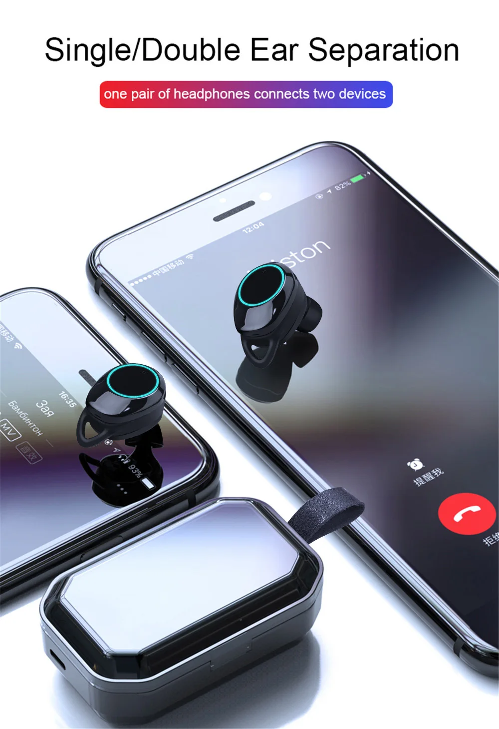 Беспроводные наушники TWS Bluetooth 5,0, наушники, светодиодный дисплей, Hi-Fi стерео гарнитура, спортивные, для бега, IPX7, водонепроницаемые, свободные руки, наушники