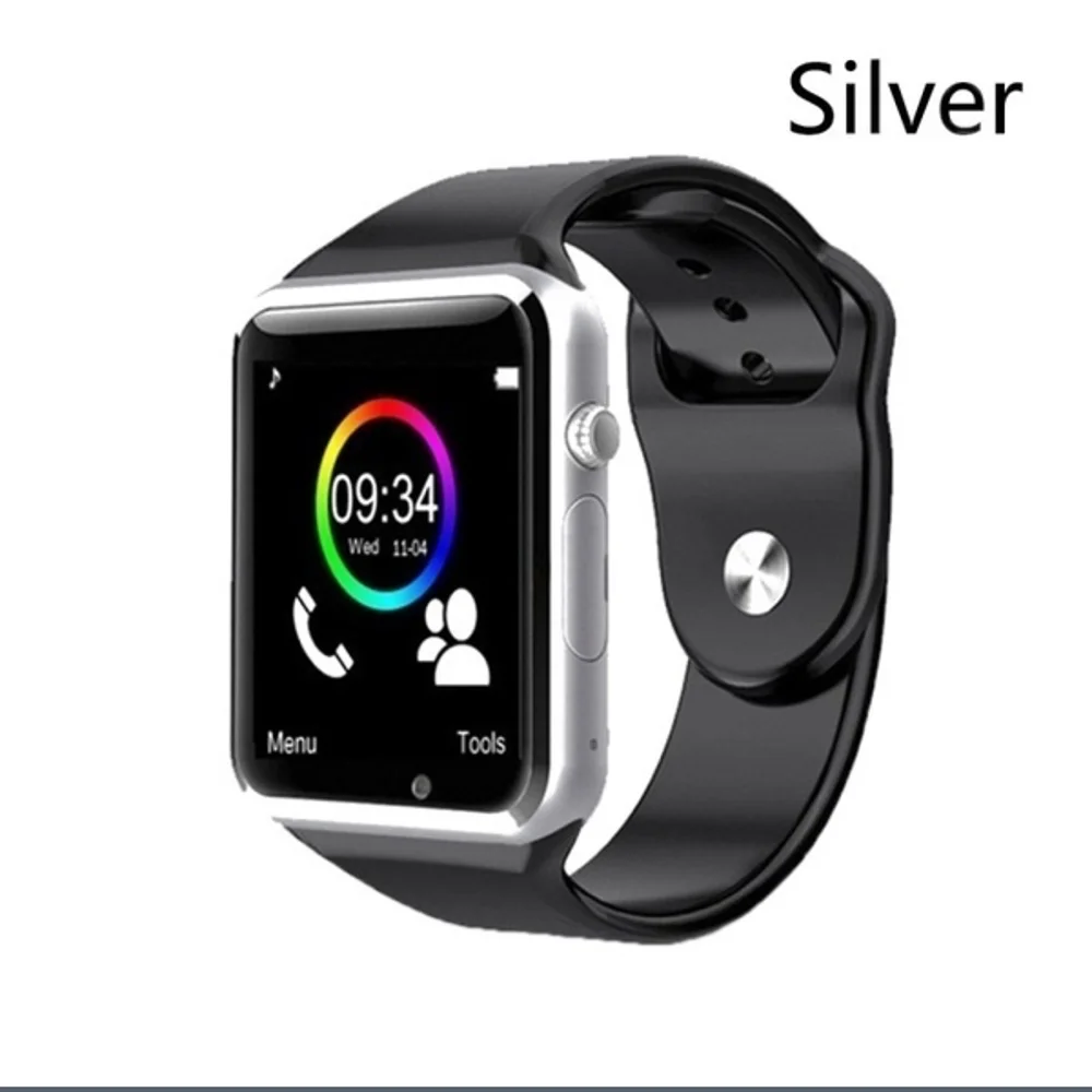 silver Горячие A1 Bluetooth Смарт часы Спорт поддержка вызова музыка 2G с SIM TF камера Smartwatch для Android PK iwo 8 DZ09 GT06 - Цвет: silver