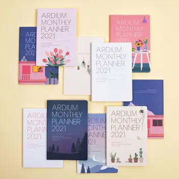 

2021 Flowery Monthly Planner Lovely Floral Angeda Book 13*19cm Yearly Plan+Check List+Monthly Plan+Free Page 64P