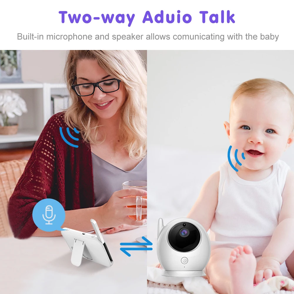 Ainhyzic обновление детская камера монитор Ночное видение 2,4 ГГц Беспроводной передачи 2-Way Talk Температура Сенсор