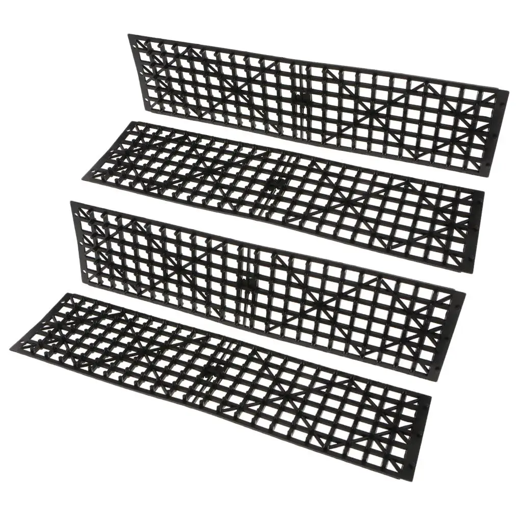 Automotive Plastic Staples 4pcs Non-slip Auto Traction Mats Plastic Tire Anti Skid Plate Emergency Pads
