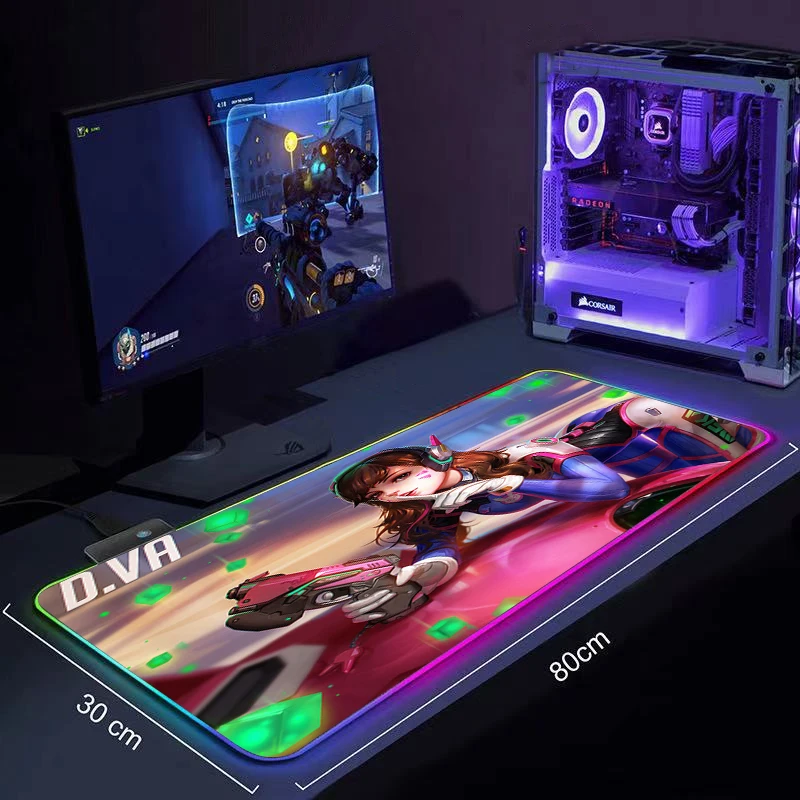 DIY LED Light Gaming Mouse Pad RGB Large Keyboard Video Game Overwatch Rubber Base Computer Carpet Desk Mat PC Game Mouse Pad
