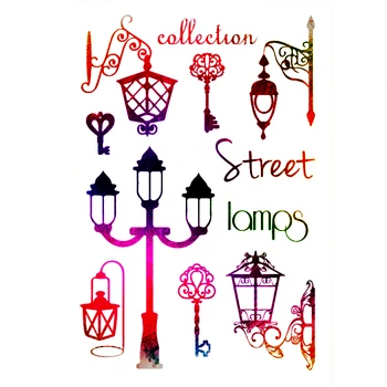 

PANFELOU 11*16cm street lamp Transparent Clear Silicone Stamp/Seal DIY scrapbooking/photo album Decorative clear stamps sheets