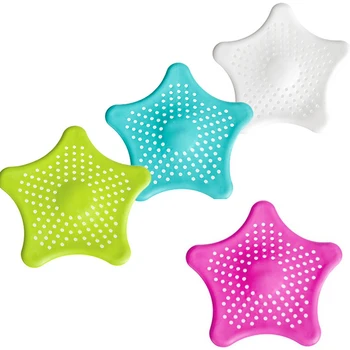 

1Pc Sewer Star Silicone Sink Drain Filter Outfall Strainer For Kitchen Bathroom Floor Drain Hair Stopper Catcher Accessories