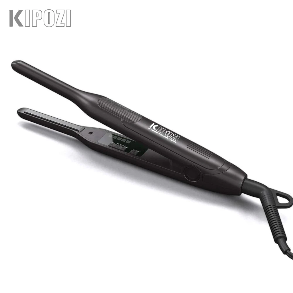 

KIPOZI Hair Straightener Thin Pencil Small Flat Iron for Short Hair and PixieCut Titanium Dual Voltage Beard Flat Iron Travel