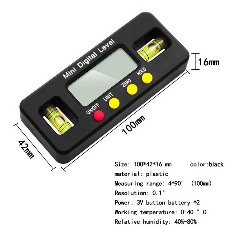 Цифровой угломер транспортир электронный уровень коробка 360 градусов Цифровой Инклинометр Угол измерительный инструмент с магнитами портативный