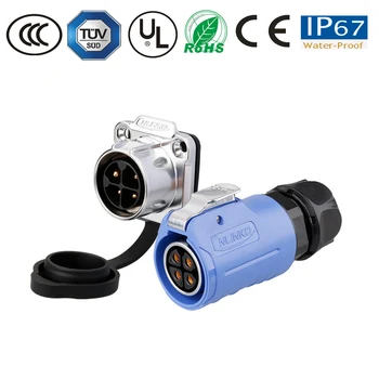 

4pin M20 waterproof IP67 power wire/cable/panel connector female plug male socket lamp/monitor/TV/led aviation powercon