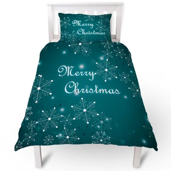 

Merry Christmas Snowflake Duvet Cover Pillow Case Quilt Cover Set Bedclothes Single Bedding Sets For Bed