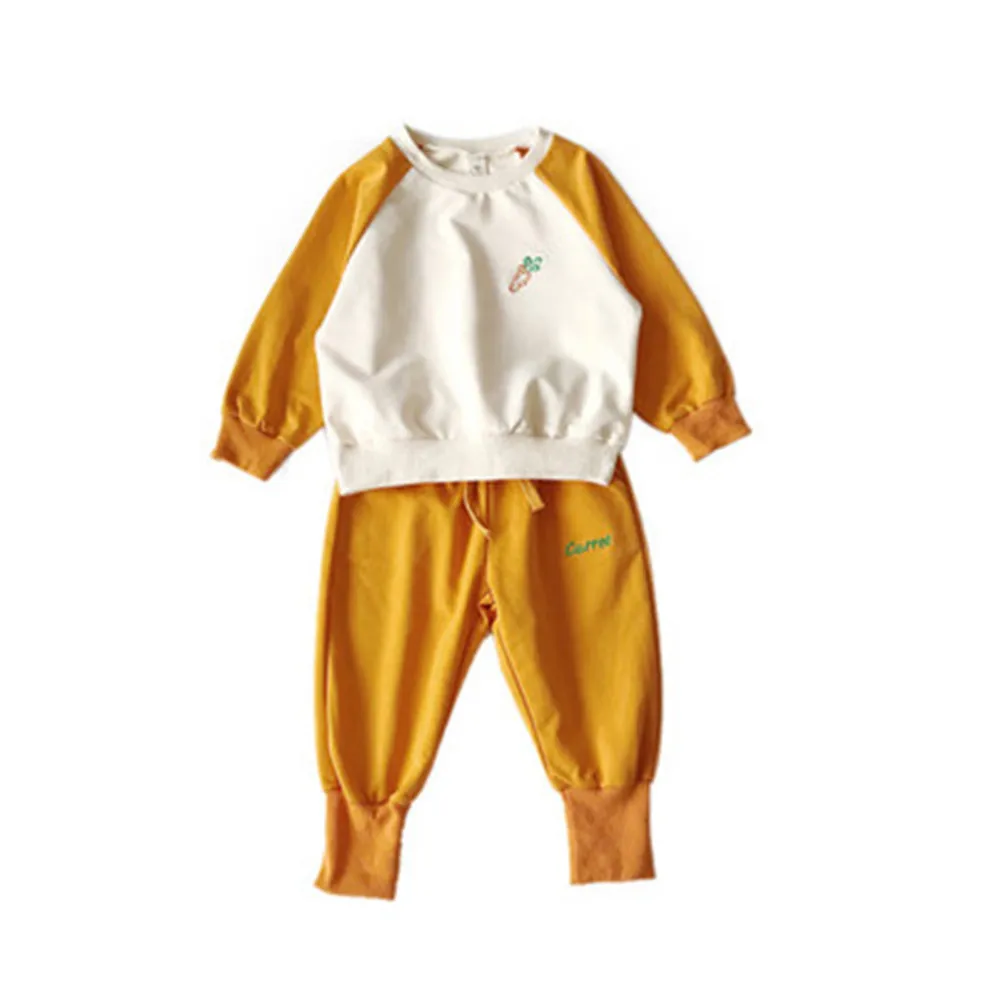 

2019 Autumn New Girls Sports Suit Korean Version Of The Ocean Girl Fruit Print Two Sets Of Tide