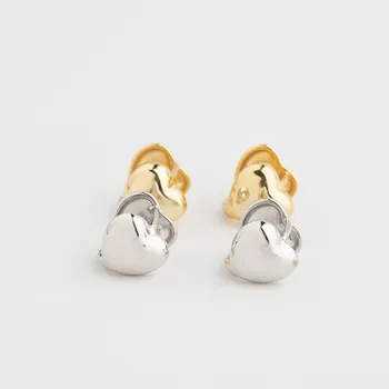 

100% 925 sterling silver earrings women's creative heart-shaped ear clips fashion girls light luxury jewelry accessories