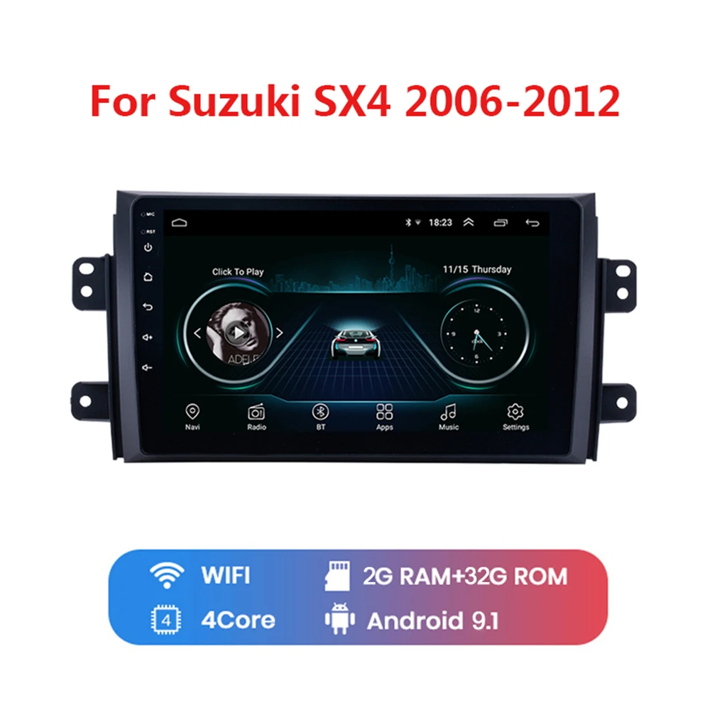 Автомагнитола для Suzuki SX4 2006-2012 Android 9 1 дюймов 2Din HD сенсорный экран GPS