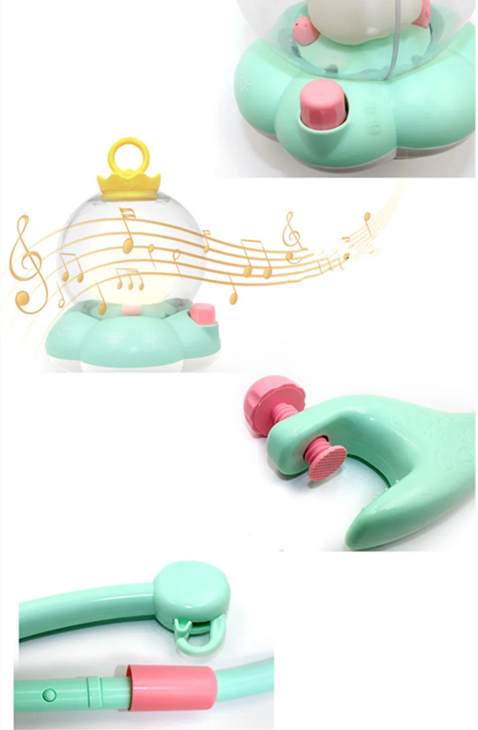 baby toys 0-12 month Touch dream bed bell newborn Rotating music rattles Crib moving bed appease toy detachable Cartoon pendant