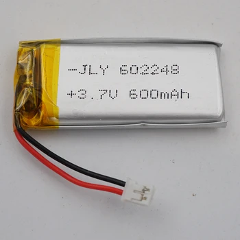 

XINJ 3.7V 600mAh Li Lithium Polymer Rechargeable Li Po Battery 602248 2pin JST 2.0mm For GPS driving recorder bluetooth speaker