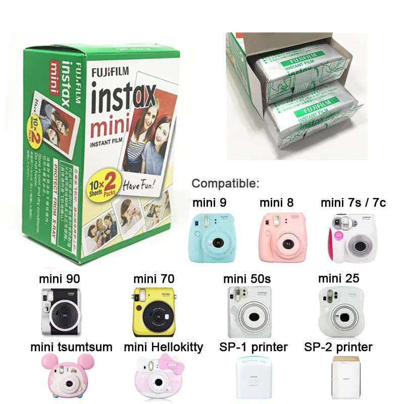 10 20 листов Fujifilm Instax Mini 9 пленка белая 3 дюйма для FUJI Instant Polaroid фотокамера мини 9 8 7s 70 90