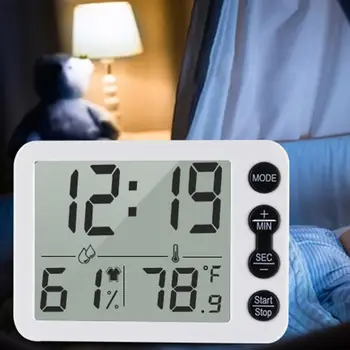

Electronic Digital Temperature Humidity Meter Hygrometer Thermometer with Timer Electronic kitchen timer large screen alarmclock