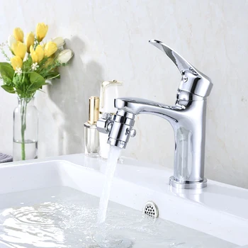 

Splash Proof Adjustable Angle Copper Kitchen Bathroom Basin Faucet Aerator Easy Install Sink Water Saving Household Adapter