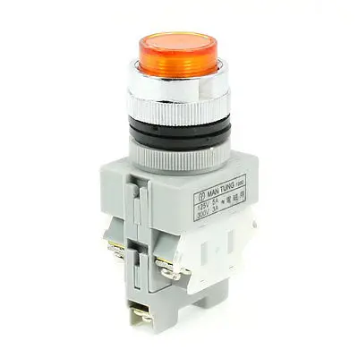 

AC 125V 5A 300V 3A Panel Mounting Orange Flat Cap Momentary Pushbutton Switch