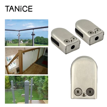

TANiCE 8Pcs Glass Clip Clamp Bracket Clip Holder Stainless Steel 304 For Balustrade Staircase Handrail 6-8mm with Hexagon Driver
