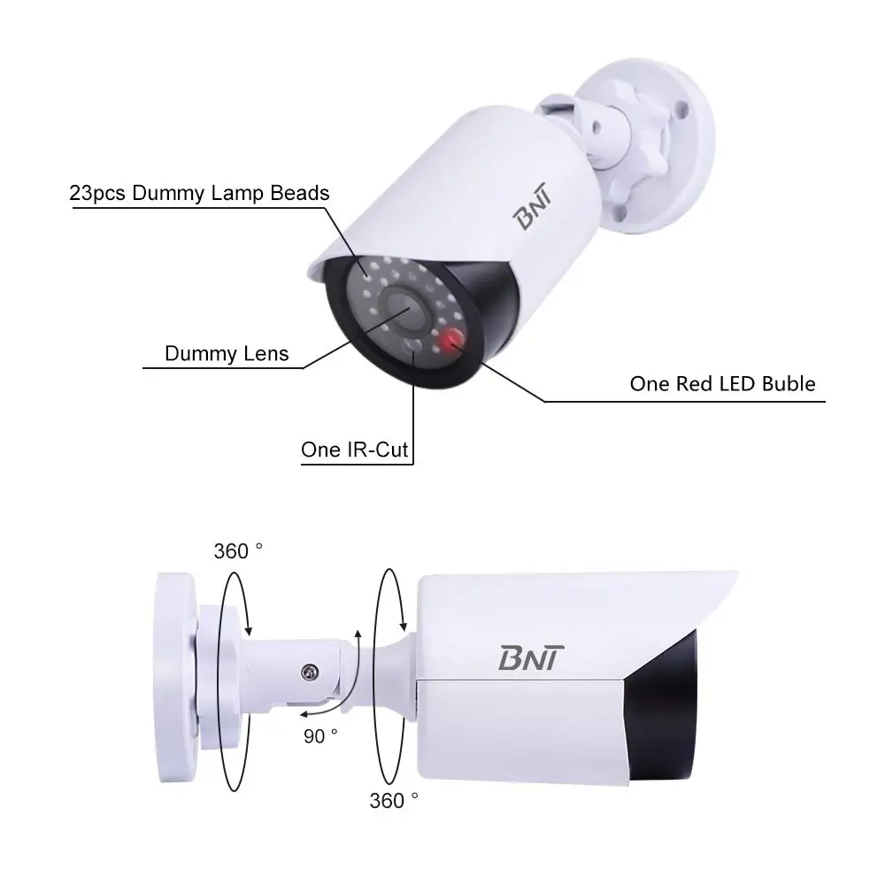 1 шт. муляж поддельная камера видеонаблюдения камера магазин домашней безопасности светодиодный светильник имитационная камера водонепроницаемая камера для улицы