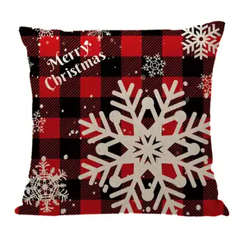 

18x18inch Christmas Throw Pillow Cover Red Checkered Pillow Case Sofa Seat Car Decor Cushion Cover Christmas Decoration For Home