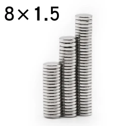 20/50/100/200/500 Pcs 8x1.5 Round NdFeB Neodymium Magnet N35 Super Powerful Small imanes Permanent Magnetic Disc