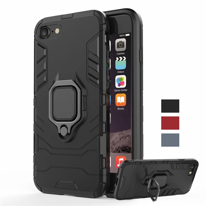For iPhone SE 2020 Case Cover Magnetic Ring Holder TPU Bumper Armor Back 2 SE2 Phone | Мобильные телефоны и аксессуары