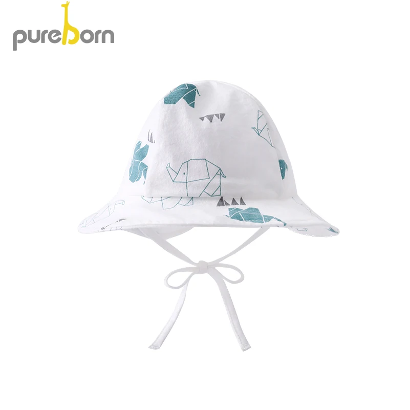 Детская Солнцезащитная шляпа Pureborn летняя пляжная Панама из дышащего хлопка с