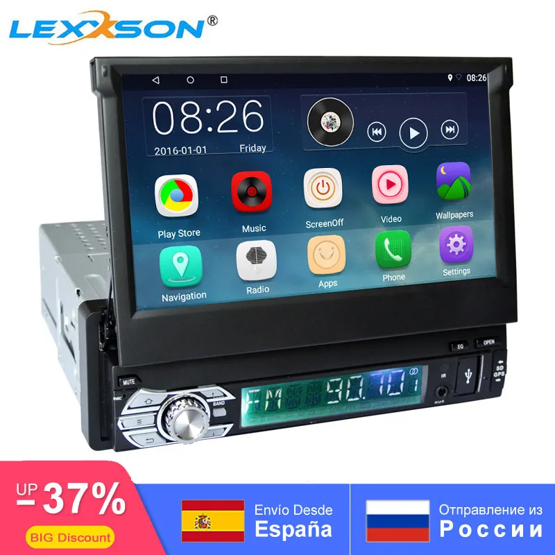 Автомагнитола универсальная 1 Din Android 7 дюймов емкостный сенсорный экран 1024*600 RDS GPS