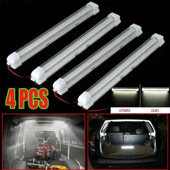 

4X 72LED Interior Light Strip Bar Waterproof ON/OFF Switch 12V 12 VOLT Car Van Bus Caravan