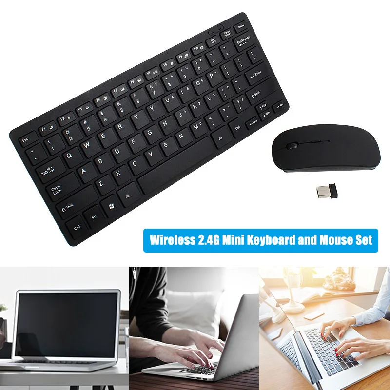 Wireless Keyboard Mouse Set Ultra-thin 2.4G for PC Desktop Computer Notebook Laptop YE-Hot