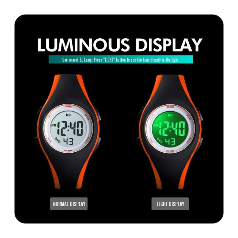 SKMEI Sport Kids Digital Watch Fashion More Colors Watch Children 5bar Waterproof Luminous Display Watches Montre Enfant 1459