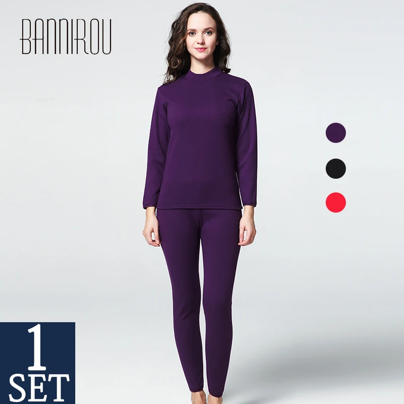 

Thermal Underwear Set For Women With Velvet Winter Warm Elastic Thcik Female Sleep Wear Thermal Clothing Winter 2019 New 1 Sets