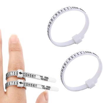 

4Pcs US Ring Sizer Plastic Finger Ring Size Measure Tool Gauge Jewelry Sizing Belt for Women Men Kids