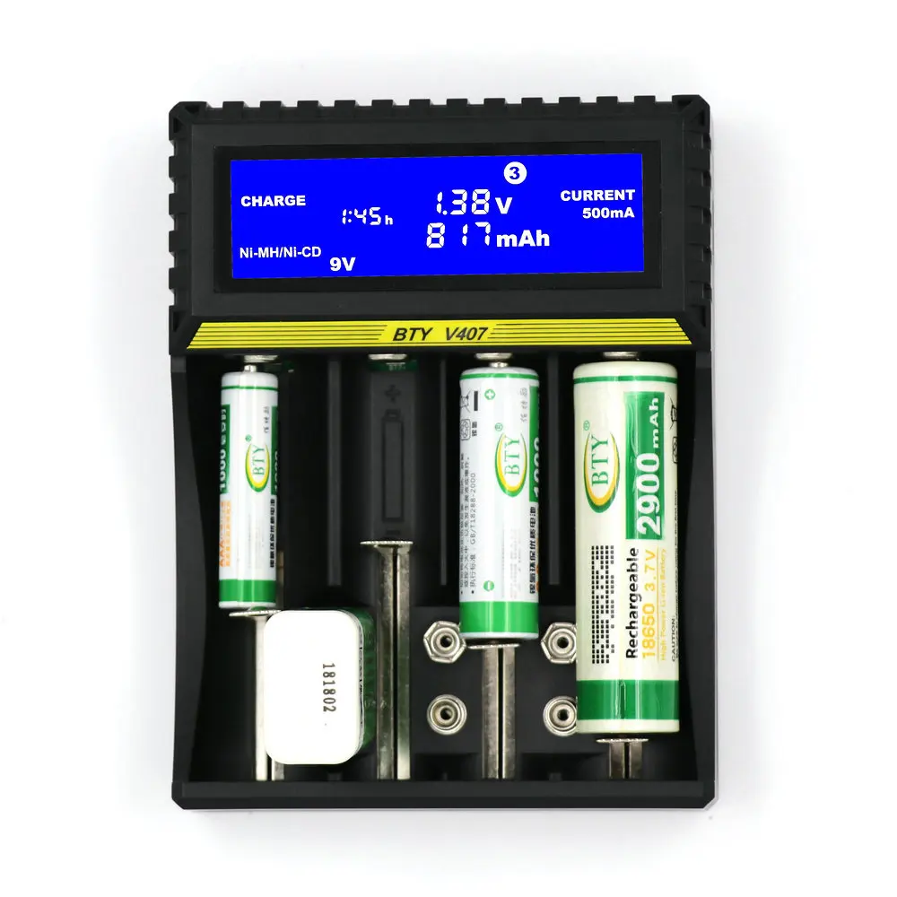 

Battery Charger Li-ion Li-fe Ni-MH Ni-CD Smart Fast Charger for 18650 26650 6F22 9V AA AAA 16340 14500 lithium NiMH battery