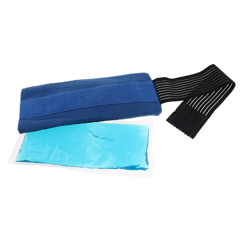 Reusable Gel Ice Pack, Hot Cold Pad with Strap for Migraine Relief, Headache, Elbow, Ankle, Knee Pain and Sports Injuries