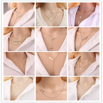 

Boho Multilayer Gold Chain Necklace Women Round Beads Choker Fashion Leaf Bird Pendant Necklace Jewelry Simple Clavicle Choker