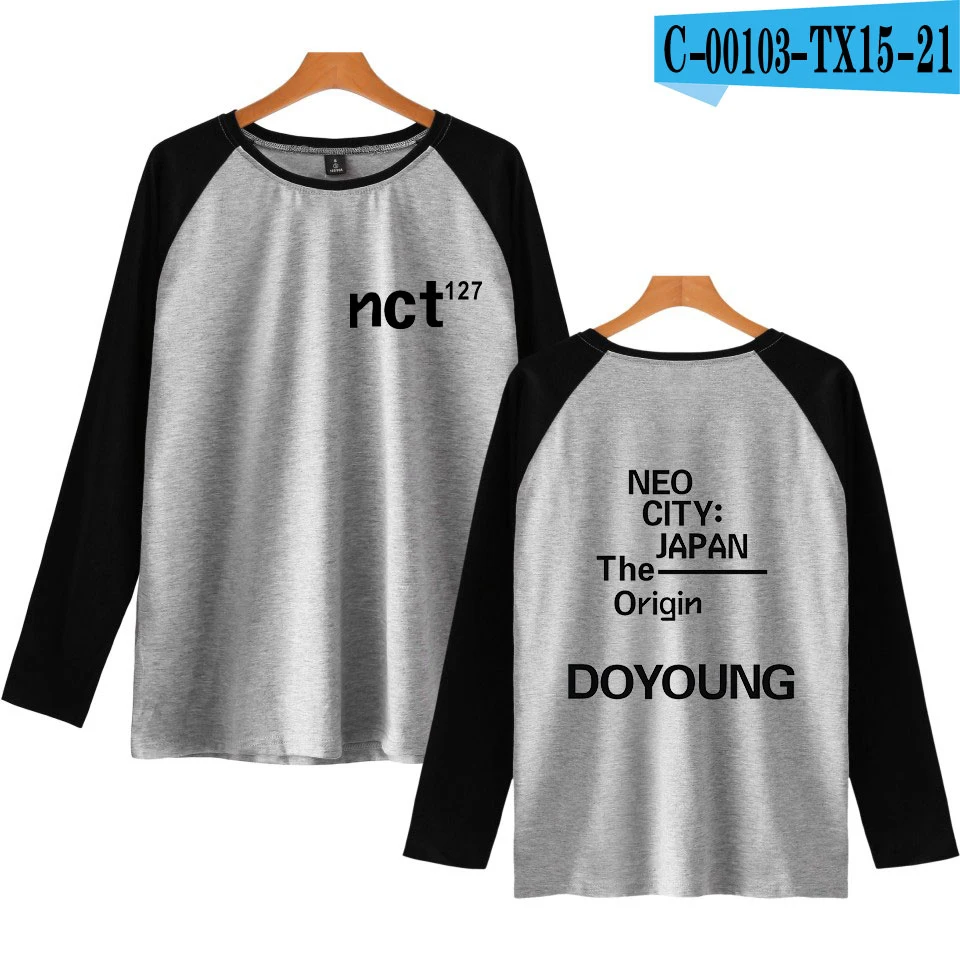 NCT 127 вечернее платье с длинными кружевными рукавами Футболка Мужская эксклюзивная модная футболка мужская хлопковая уличная крутая футболка в стиле хип-хоп 3 цвета футболка с вышивкой - Цвет: 12
