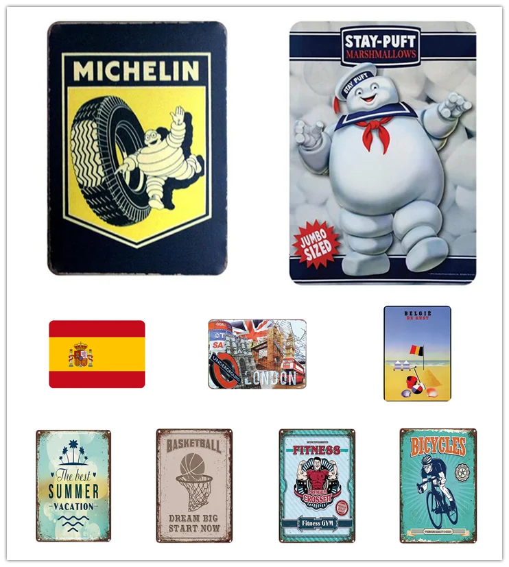 

Sport/Tire/American Flag Retro Metal Tin sign Vintage Poster Wall Art Bar Pub Cafe Car Shop Restaurant Home Decor