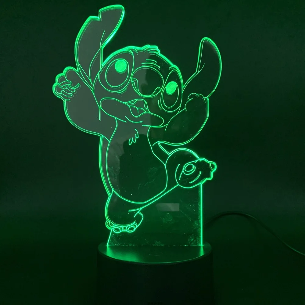 

Cartoon Stitch Dog 3d Lamp Touch Sensor Pretty Colorful with Remote Led Night Light Lamp for Bedside Decorative Usb Nightlight
