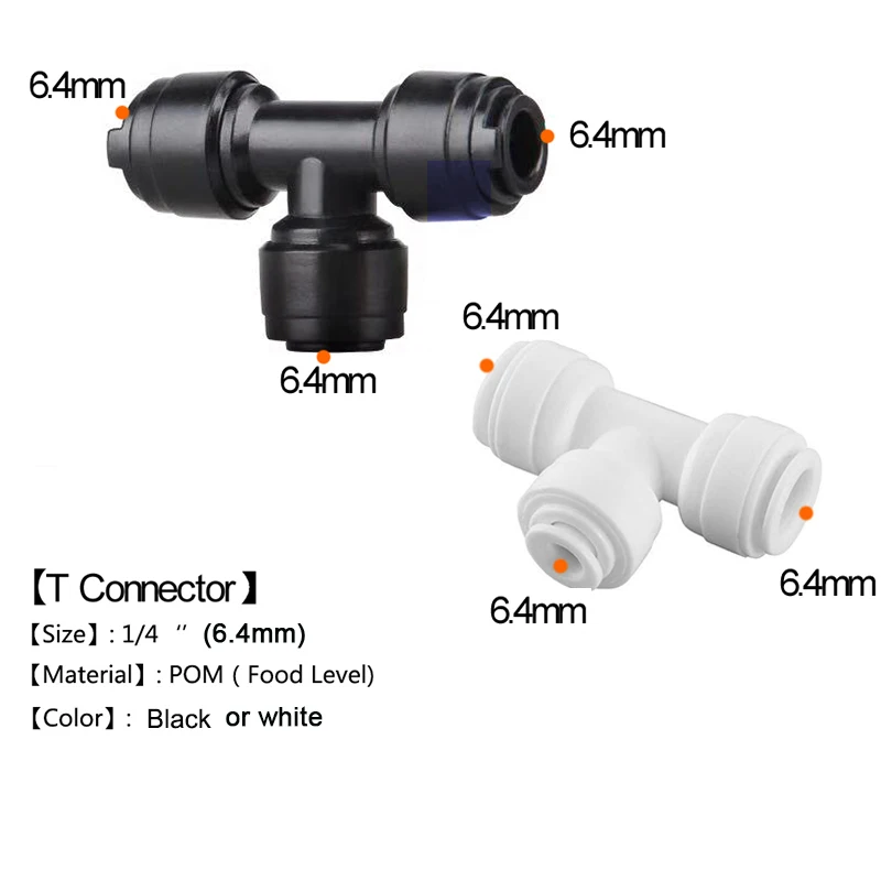 HEMAN 5pcs DIY Misting Nozzle Kit 1/4\'\' Pipe Tee Elbow Quick Connector End Cap Bulkhead Adapter Aquarium Fittings Top Joints