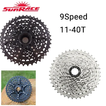 

SUNRACE CSM990 9speed Cassette Mountain Bike 11-40T Freewheel Wide Ratio Silver/Black Bicycle Cassette Fit Shimano SRAM Flywheel