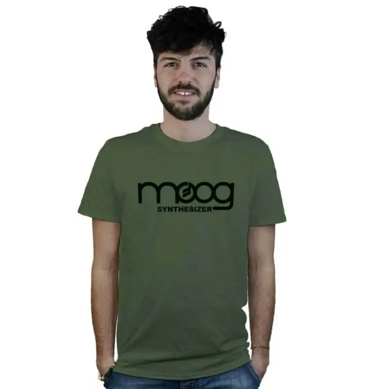 Футболка Moog Synthesizer футболка оливково-зеленая DJ продюсер музыкальная Электроника