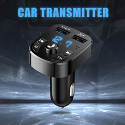 Transmisor FM Bluetooth 5,0 para coche, receptor de Audio manos libres inalámbrico, reproductor de MP3 automático, Cargador rápido USB Dual, accesorios para coche