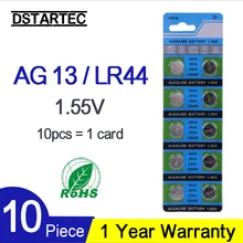 10 шт. кнопочная Батарея 1,55 V AG13 LR44 L1154 SR47 SG13 SR1154 SP76 пила SR44 G13A G13 AG 13 щелочные батареи таблеточного батарейки-таблетки