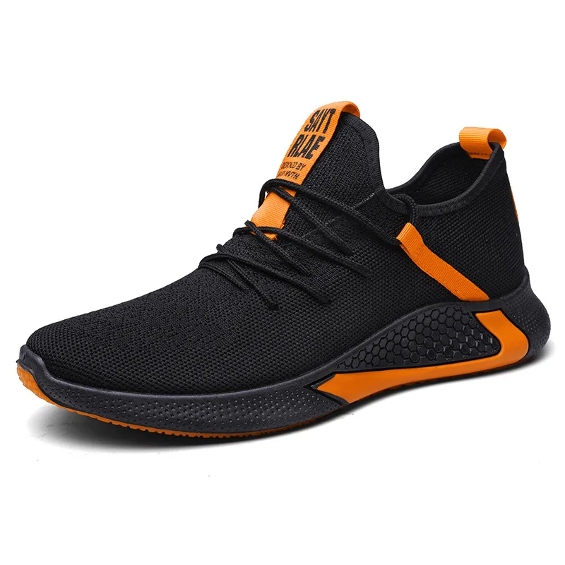 TI-2black orange Сетчатая обувь; мужские кроссовки; спортивная обувь для дома; тканая спортивная обувь для мужчин; Scarpe Uomo; спортивные кроссовки для бега; Мужская обувь; коллекция года; сезон осень - Цвет: TI-2black orange