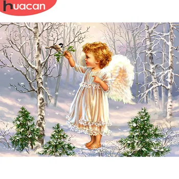 

HUACAN 5d Diamond Painting Full Drill Square Angel DIY Wall Art Embroidery Full Display Portrait Handmade Gift