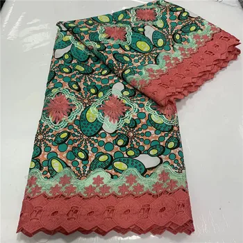 

Excellent African cord lace (5yards/pc)Free shipping faric with loverly flowers design two colors water soluble lace! 3L71830