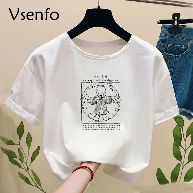 Anime Assassination Classroom T-shirt with Print Casual Short Sleeve Koro Sensei Cartoon Cosplay Tops Tees Tshirts