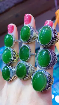 

Natural large grain jasper ring for men namoro erkek yüzük 925 sterling silver anillas bijoux argent gemstones bijoux mariage